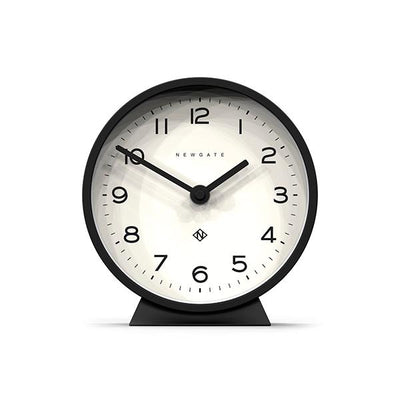 Modern Black Mantel Clock - Minimalist Desk Clock - Newgate MMAN678CK (front)