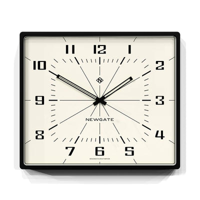 Mid-Century Wall Clock | Cream Dial & Black Case | Front